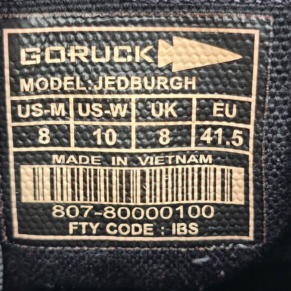 Goruck Jedburgh Boots Mens 8 Black Canvas Combat Outdoor Rucking Tactical main image 5